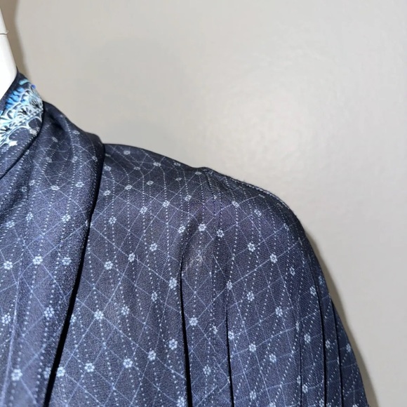 CAMILLA *Natures Nectar* blue floral silk boho long casual jacket w pockets S/M - Picture 14 of 14